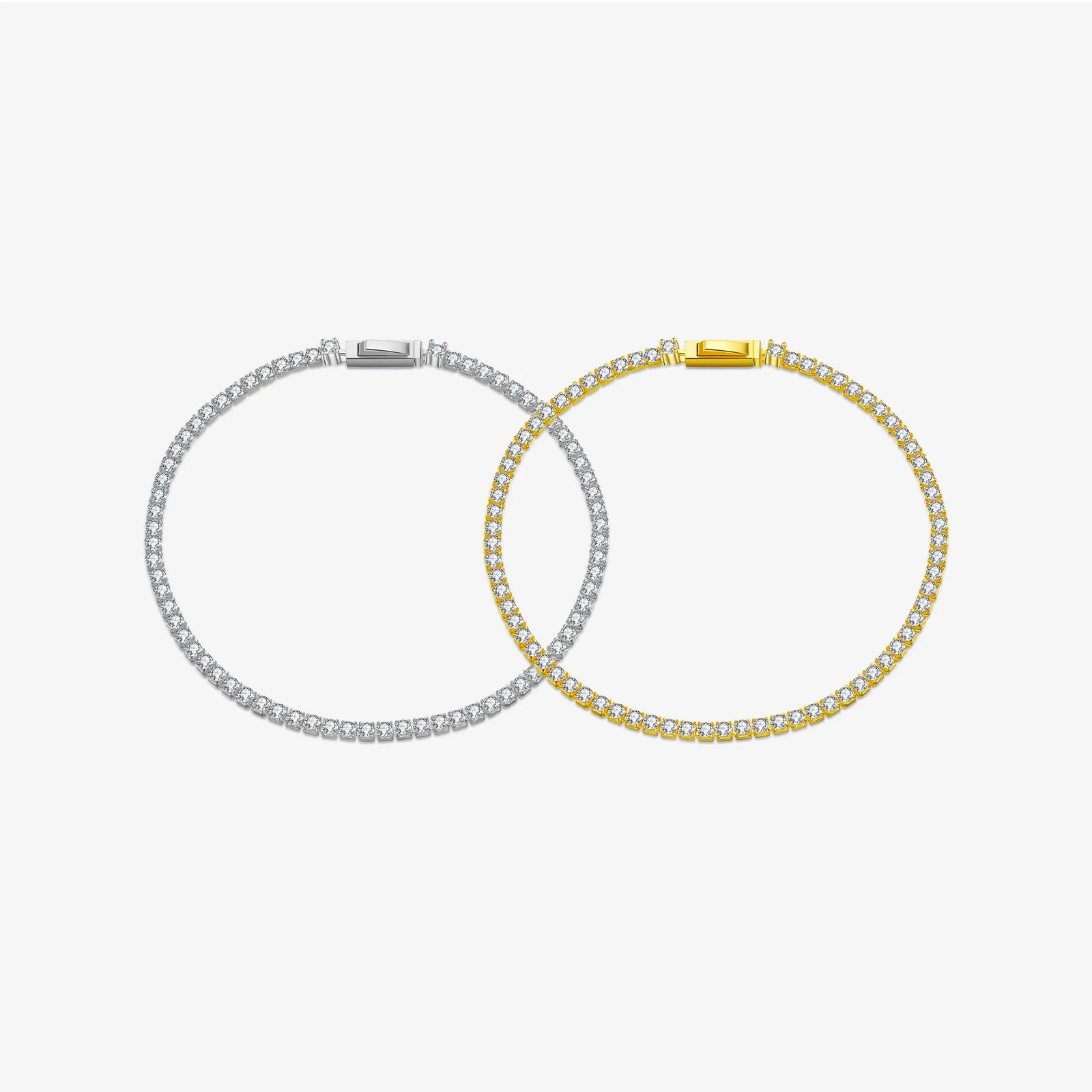 FUAMAY Classic Zircon Bracelet Women Dainty 18K Gold Plated 925 Silver 2MM Zircon Tennis Non Tarnish Bracelet for Women