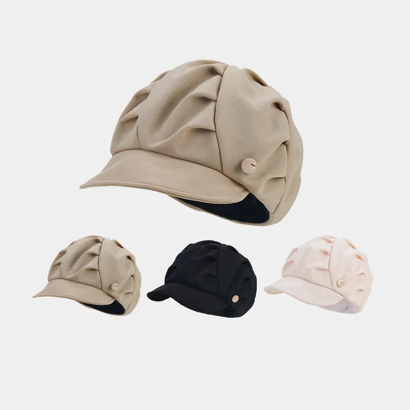 High Quality Cloud Soft Brim Beret Hats Autumn Fashion Fold Beret Hat for Men Unisex