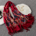 2023  Nepal Hijab Floral Embroidery Designs Scarf Ethnic Scarves & Shawls