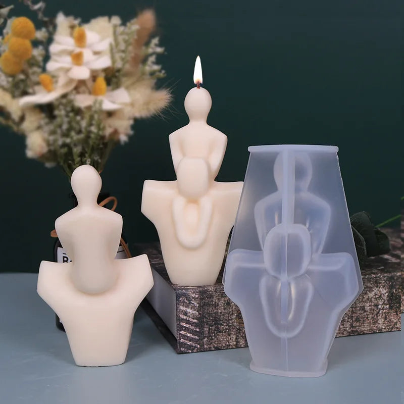 Scented Candle Silicone Mold Handmade Soap Human Body Plaster Candlestick Mold Silicone Candle