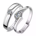 SC Valentine's Day Gift Women Men Fashion Jewelry Adjustable Finger Ring Shiny Zircon Diamond Couple Rings for Women