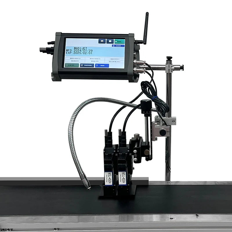 600DPI Dual Nozzle 50.8mm TIJ Inkjet Printer Multilingual Multi-color Date Label Encoder Portable Inkjet Printer