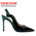 2025 New Women's Elegant Patent Leather Pointed Thin Heel Sandals High Heels Summer Trendy High Shoes Brand Shoes for Women