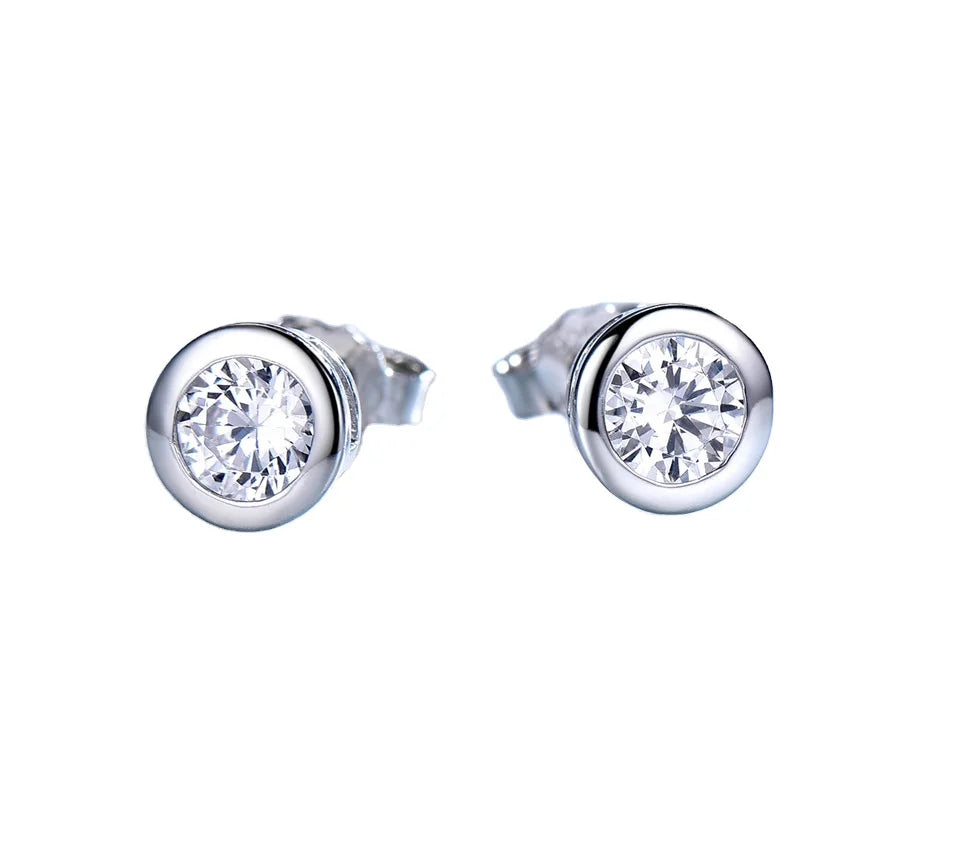 Unique Cushion Stud Earrings 925 Sterling Silver Cubic Zircon Unique Trendy Style Stud Earrings for Unisex Engagement