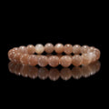 8MM Natural AA Sunstone Gemstone Round Beads Elastic Bracelet for Women