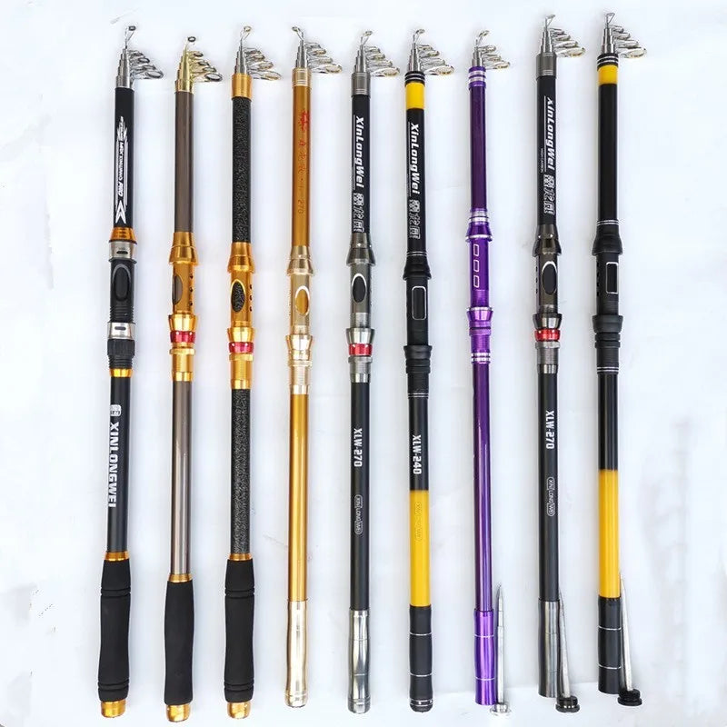 Cheap 2.7m 3m 10ft Fiberglass Telescopic Marine Beach Rock Fishing Rod