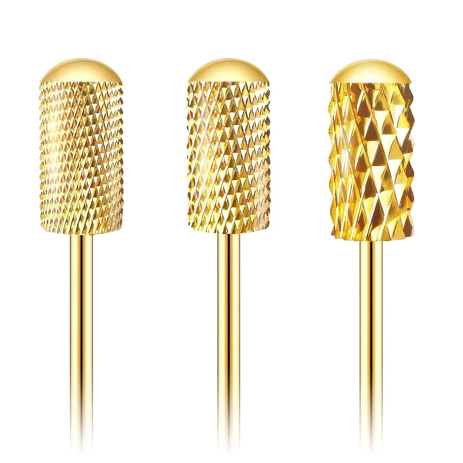3pcs Safety Bits for Nail Drill Tungsten Carbide Nail Drill Bits Smooth Round Top Large Barrel Bits