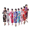 Ecowalson  Old Shanghai Elegant Women Satin Qipao Slim Long Sleeve Long Dress New Traditional Chinese Mandarin Collar Cheongsam