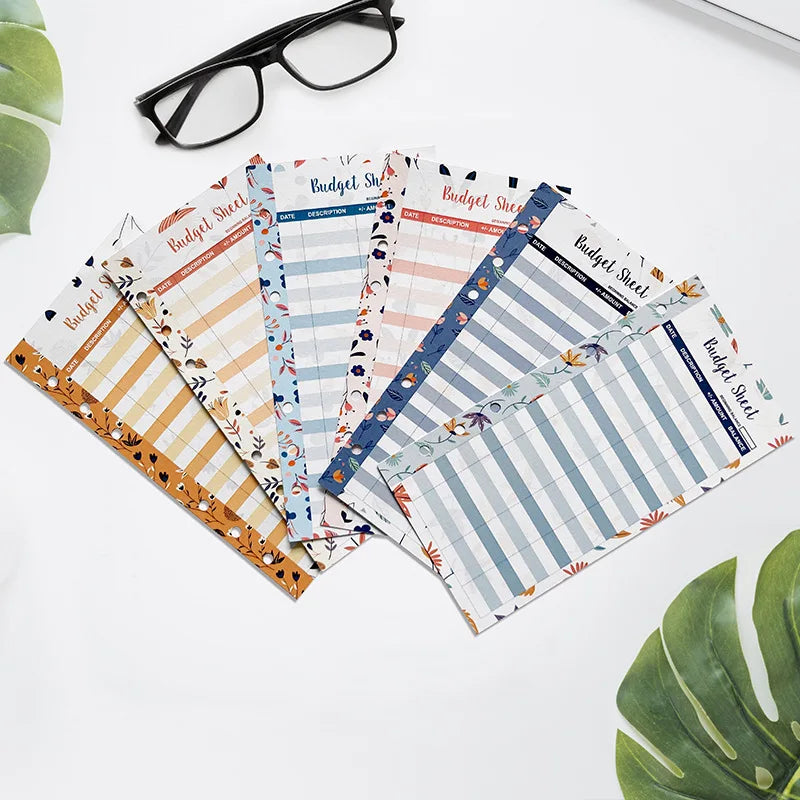 A6 Budget Sheets Paper for 6 Ring A6 Budget Binder Planner Notebook Cover Wallet