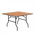 Modern Outdoor Portable Folding Solid Wood Square Table Set for Courtyard Dining Wedding and Event