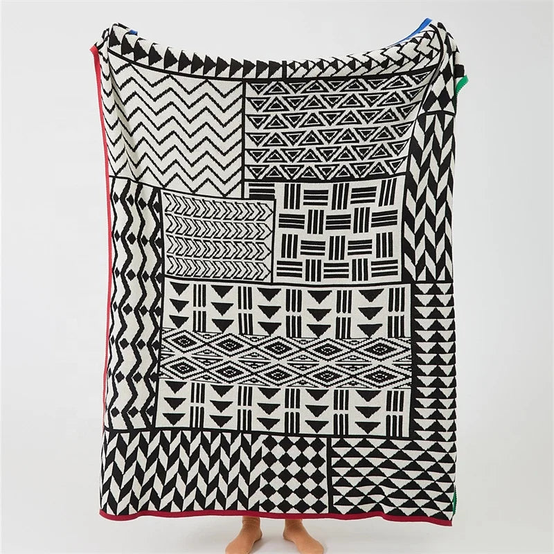 Best Selling Luxury 100% Cotton  Rice Stitch 100% Cotton Knitted Blanket for Couch MY