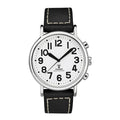 Radio Controlled Atomic Talking Watch With Leather Strap for Visually Impaired Elderly or Blind