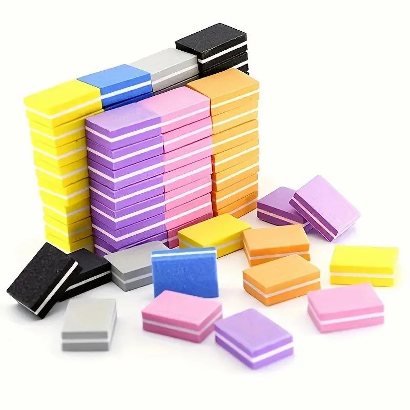 Portable Double-sided 100/180 Nail Buffer Sponge Nail Polishing File Mini Nail Buffer Block