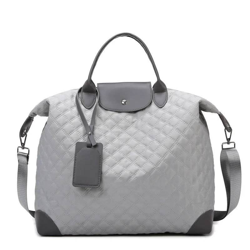 Women's Custom Large Capacity Oxford Travel Bag Portable Leisure Fitness Commuter Shoulder with Zipper Closure