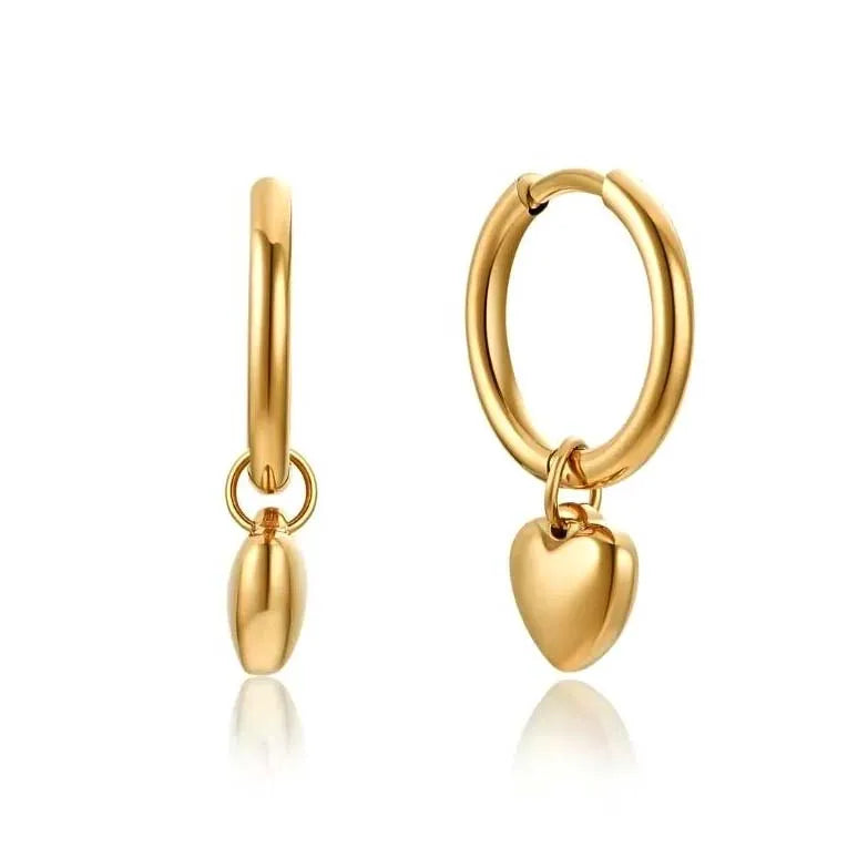 Milskye Cute Jewelry Set for Women Shiny Wedding Fashion Fine Jewelry for Women 925 Silver 18k Gold Heart Earrings