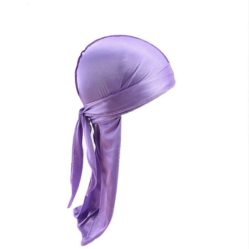 Wholesale Custom Square Adult Multi-Function Turban Fashionable Silky Dacron Silk Durag with Logo Stocked