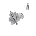 ASTM F136 Titanium Children's Zircon Cute Leaf Stud Earrings Flat Back 16 Gauge Labret Lip Helix Wedding Body Piercing Jewelry
