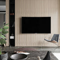 Modern 3D WPC Wall Panels Waterproof Fireproof Decorative Fluted Wood Interior Cladding Boards Graphic Design Customizable Sizes