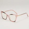 Qsky Ultralight Hight Quality Cat- Eye Blue Light-blocking Reading Glasses Polygonal Eyeglass Frames for Fashion Women