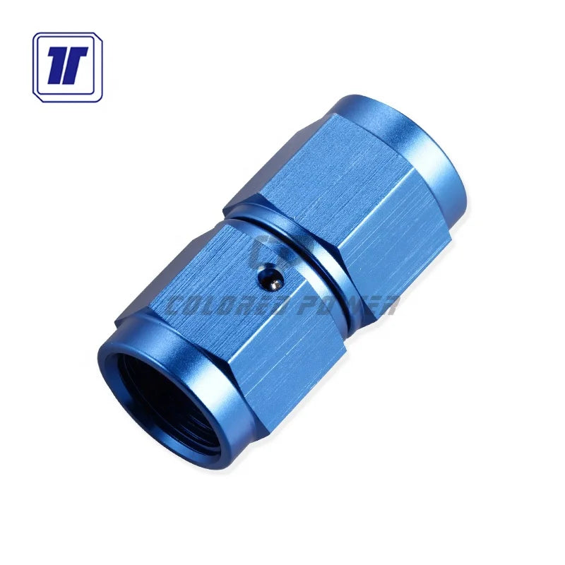 Custom Anodized Aluminum Straight Double AN12 Swivel Female Flare Unions Coupler / Coupling