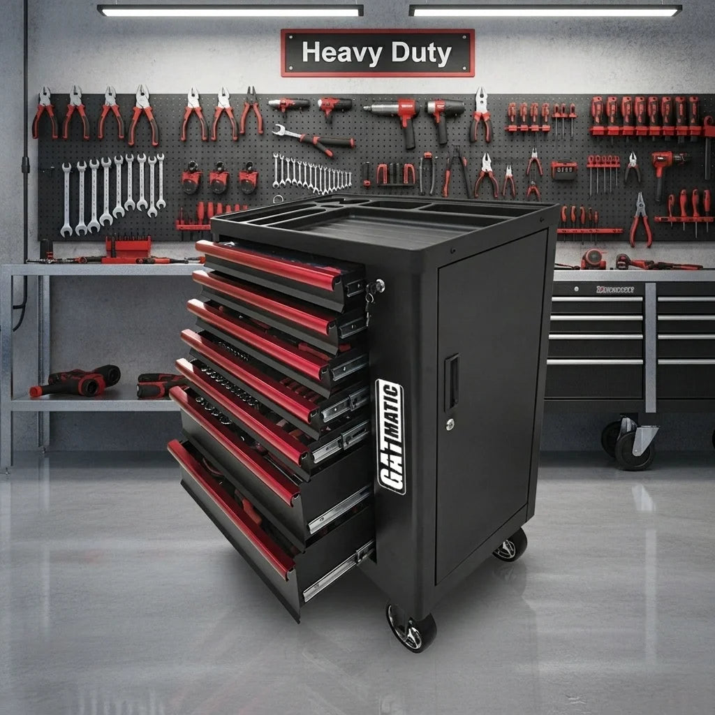 GATmatic Industrial Heavy Duty Portable Mechanic Workbench Rolling Tool Cabinet 7-Drawer Garage Workshop Storage Organizer
