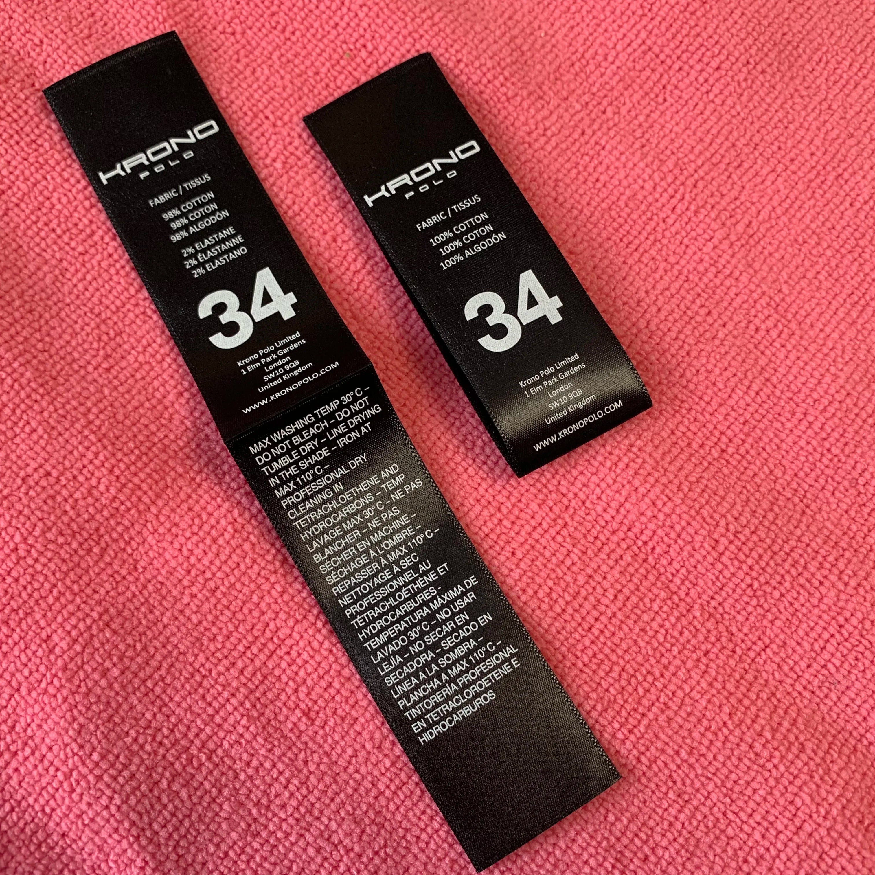 Long Dimension Washing Care Size Satin Inside Labelloop Fold Sewing on Clothing Warning Label