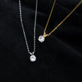 925 Sterling Silver Cubic Zirconia Necklace Geometric Pendant Gold Plated Chain Necklaces Fashion Jewelry for Women