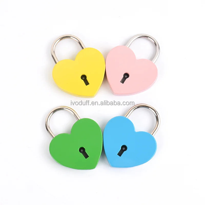 Ivoduff 45*58mm Zinc Alloy Various Color Heart Shape Padlock Love Lock Valentine's Gift