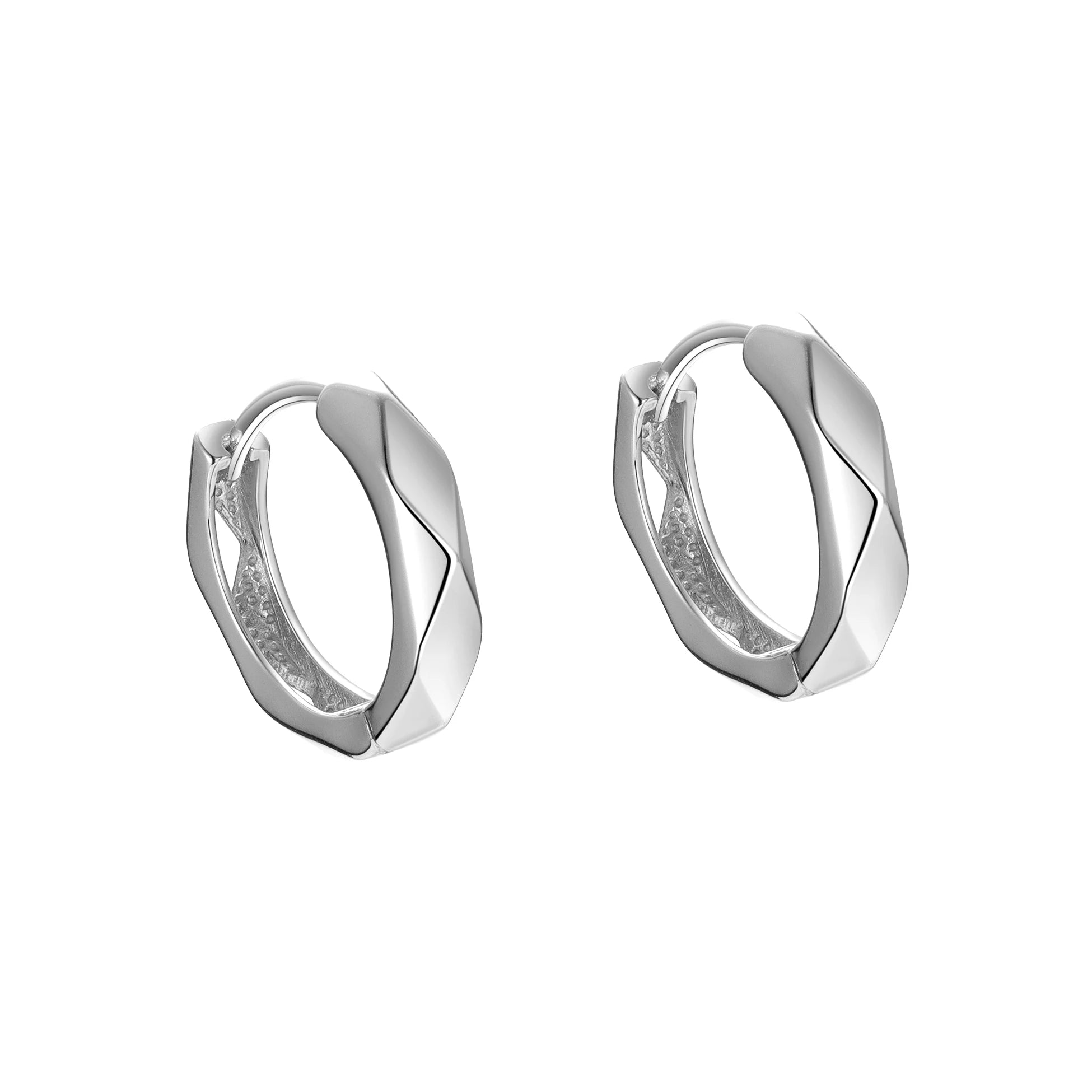 Simple Geometric Earrings 925 Sterling Rhombus Hollow Hoops Large Huggies for Women Fine Luxury Jewelry Wholesale