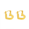 Korean Wind Minority Love Geometric Earrings Female Heart-Shaped Earrings New Titanium Steel Gold Plated Earrings Round Face