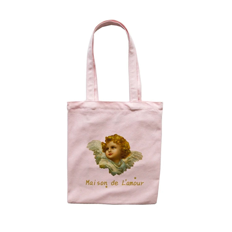 Letter Pattern Double Handle Eco-friendly Casual Plain Cotton Tote Custom Sling Bag with Custom Logo for Promotional Gifts