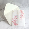 Custom Pink Floral Graph Printing Vellum Sleeve for Wedding Invitation Cards Invites