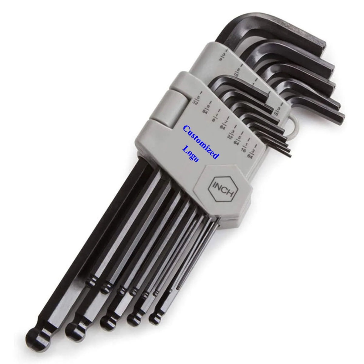 YUHANG 13-Piece Ball End Hex Key Wrench Set Metric (3/64-3/8 In.) DIY Grade Carbon Steel Material OEM Customizable Black Oxide
