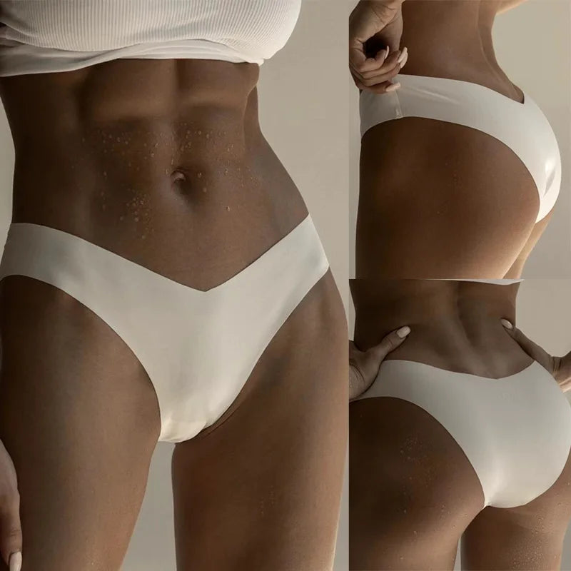 Custom Logo Wholesales V Shaped Fitness Yoga Briefs Hipster Panties Ice Silk Seamless Women Underwear
