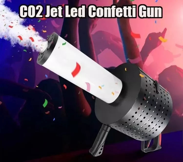 Handheld CO2 Jet Confetti Machine Cannon Blaster Smoke Machine Carbon Dioxide Gas Column Gun for Nightclub Wedding Party DJ