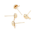 Steel Ball Earrings 18k Earring Findings Chandelier and Components Stud Earrings Plated Gold Half Round Ball for Women