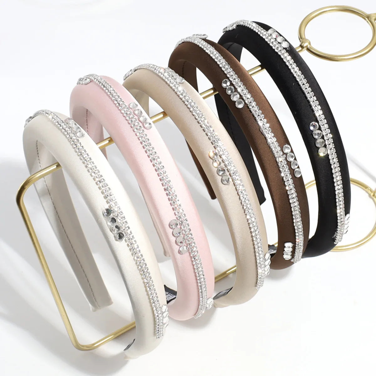 Fashionable Rhinestone Head Hoop Sponge Hair Band Simple Sweet Rhinestone Headband for Women Hair Accessories