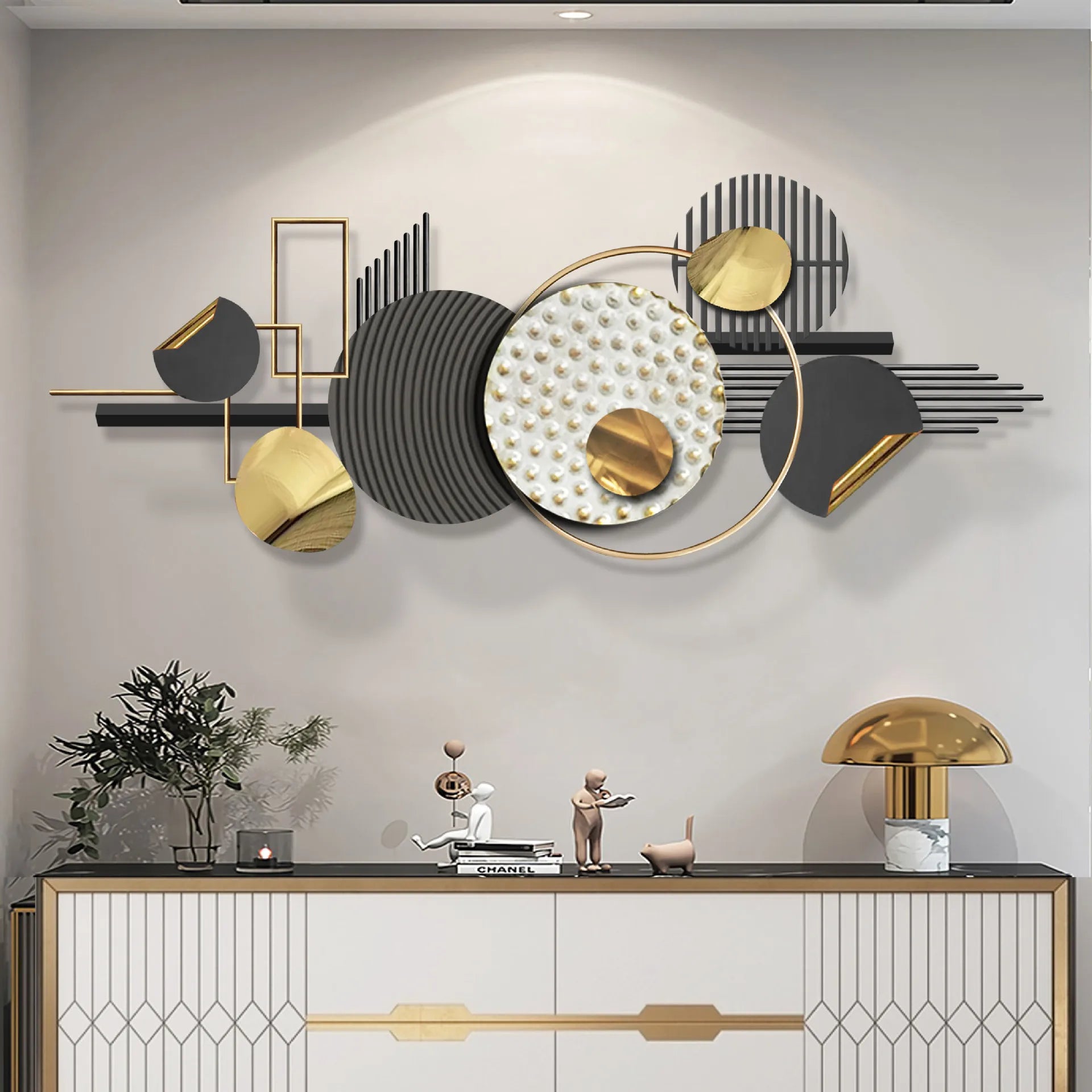 Generous Simple Modern Large Metal Wall Decor Art Deco Iron Wall Mounted Hanging for Home Living Room Wall Decor for Home Living