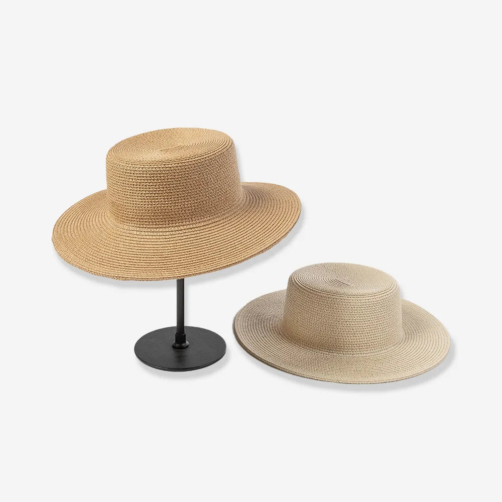 Custom Blank Quality Paper Straw Boater Hat for Spring Summer Outdoor Beach Travel Sunscreen Trendy Women