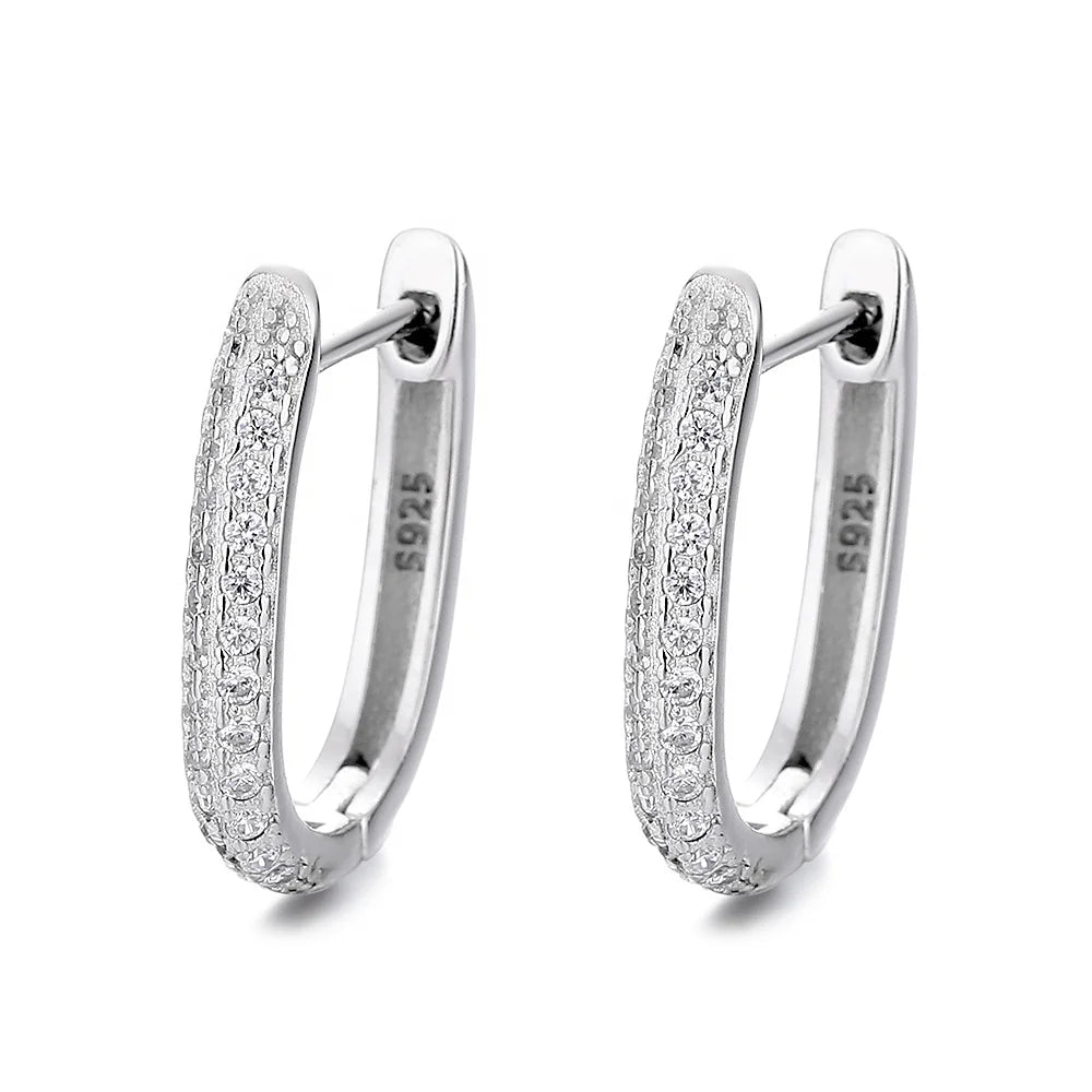 Fashion 925 Silver Star Earring With Zircon Stone Stud Earrings