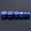 Huiying 10mm Top sell gemstone stone plugs double lapis stone ear plug earing Jewelry