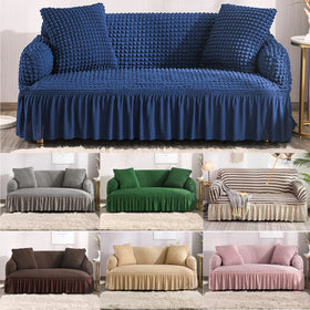 Easy Fitted Cheap Elastic Stretch Loveseat Sofa Covers with Skirt