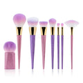Hot Selling Bling Handle Professional Face Eye Tool Customisable Makeup Brushes Set 7-piece Pink Purple Eye Shadow Skin-friendly