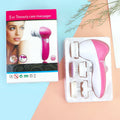 5 in 1 Electric Facial Clean Brush Deep Cleaning Exfoliating Scrub Blackhead Remover Instrument Exfoliating Pads for Face