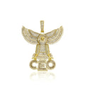 Bling Flying Eagle CEO Religious Influenced Zircon Pendant Hawk Wing Design Gold Plated Brass Rope Chain Hip Hop Party Necklace