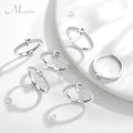 Merryshine 925 Sterling Silver a to Z Stackable Band Adjustable Alphabet Letter Initial Ring for Women
