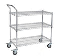 Dontalen Hotel Trolley Wire Mesh Shelf Metal Storage Rack Household Push Cart NSF Chrome-Plated Wire Shelving Trolley