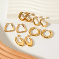 Titanium Steel 316L Simple Waterproof Fashion Jewelry High Polished Surface CC Hollow Hoop Earrings for Women