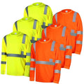 Reflective Construction Safety Work Shirts with Custom Logo Long Sleeve Quick Dry Birdseye for Men Workers with Pockets