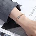 Tarnish Free Jewelry Real Gold Plated Layered Beaded Bracelets Natural Stone Lucky Crystal Moonstone Bracelets for Women Girls